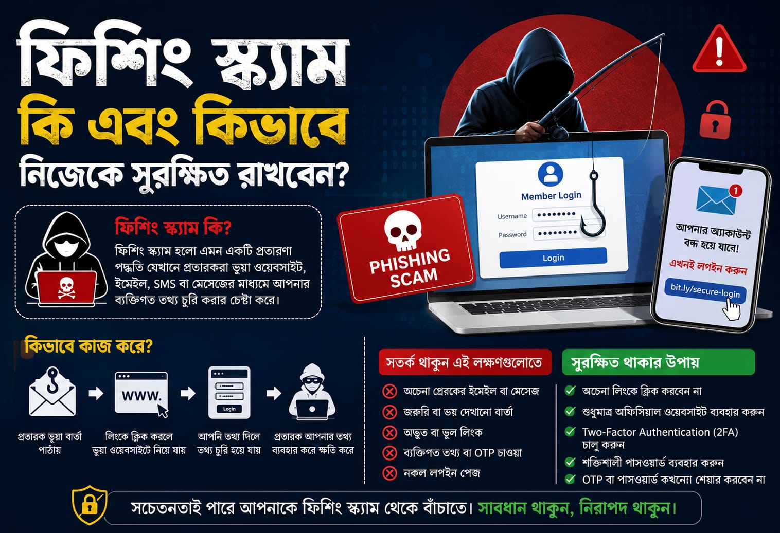 ফিশিং স্ক্যাম কী এবং কীভাবে নিজেকে সুরক্ষিত রাখবেন?